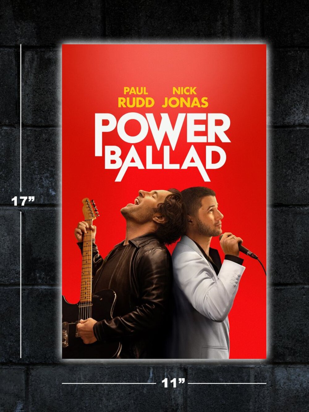 Power Ballad movie poster - 11x17 wall art print merch Nick Jonas Paul Rudd